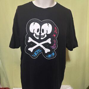 TKDK Tokidoki Men's Black T Shirt Size XL Official Skulls Crossbones Heart